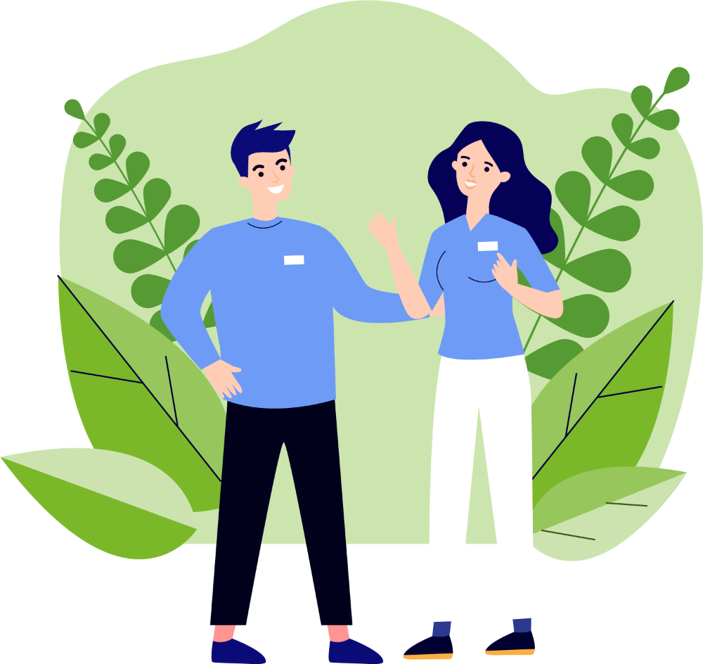 Illustration zweiter Allershausen Care Mitarbeiter
